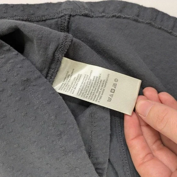 Free People Top XS Puff Crochet Sleeve Cropped Grey Prairie Cottagecore - Picture 4 of 5